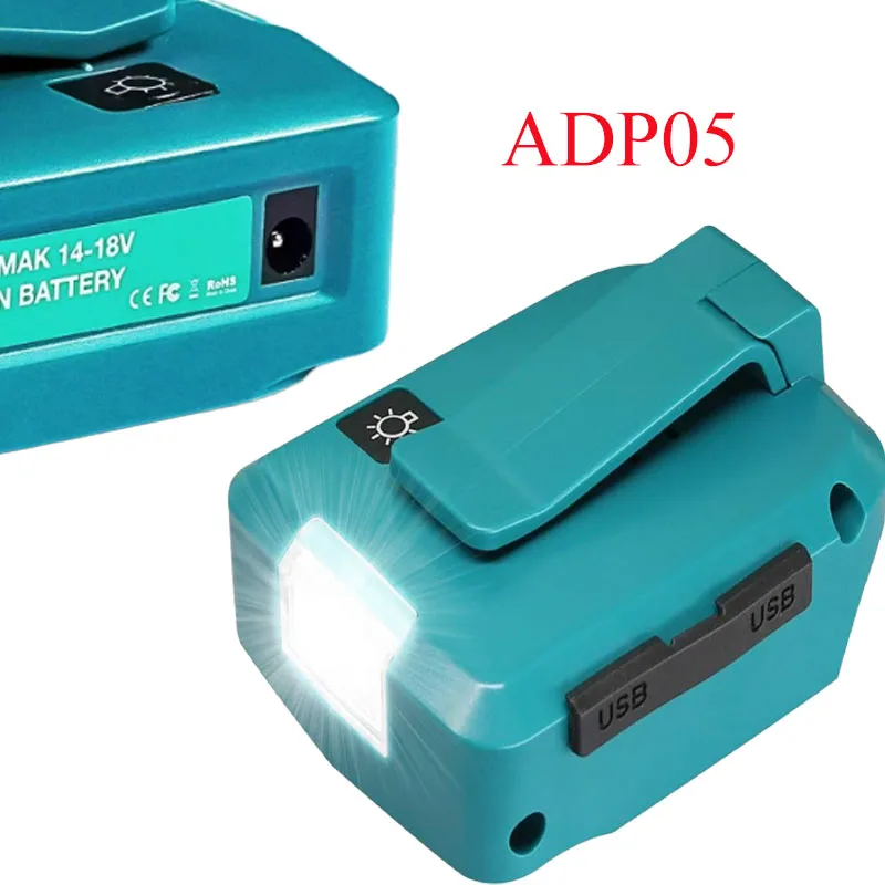 For Makita Battery Adapter ADP05 18V Batteries with USB Charging Port for Outdoor Emergency Charging with LED Lightable
For Makita Battery Adapter ADP05 18V Batteries with USB Charging Port for Outdoor Emergency Charging with LED Lightable