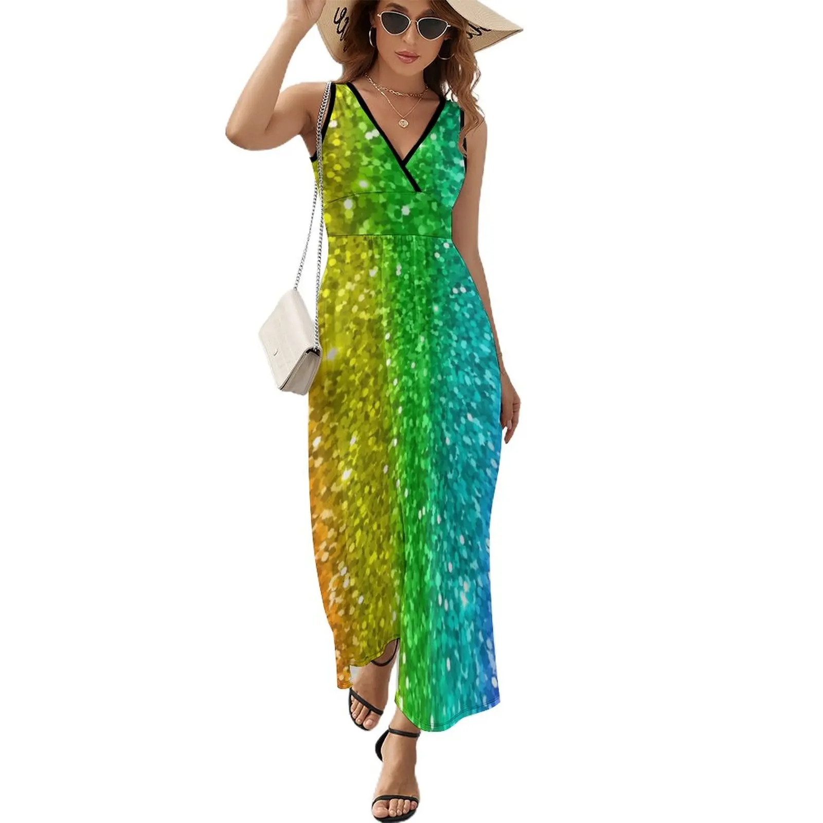 Glittery Rainbow Sleeveless Dress Prom gown evening dress wedding guest dress 2023
Glittery Rainbow Sleeveless Dress Prom gown evening dress wedding guest dress 2023