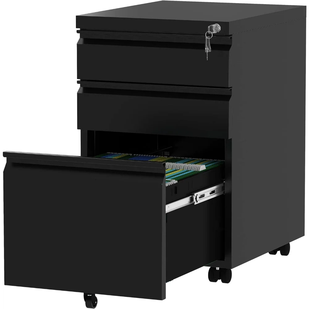 3-Drawer Mobile File Cabinet with Lock, Office Storage Filing Cabinet for Legal/Letter Size
3-Drawer Mobile File Cabinet with Lock, Office Storage Filing Cabinet for Legal/Letter Size