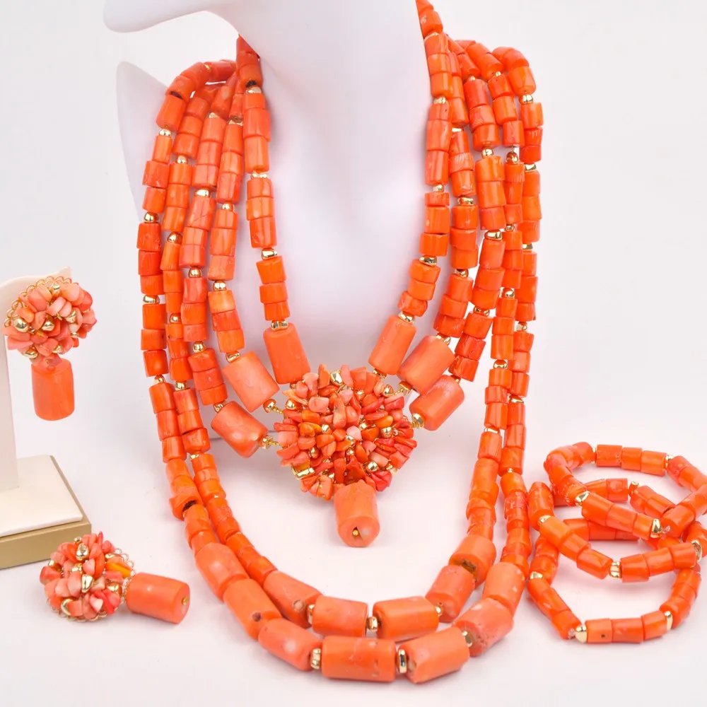 Fashion Orange Nigerian Wedding African Beads Coral Bridal Jewelry Sets for Women
Fashion Orange Nigerian Wedding African Beads Coral Bridal Jewelry Sets for Women