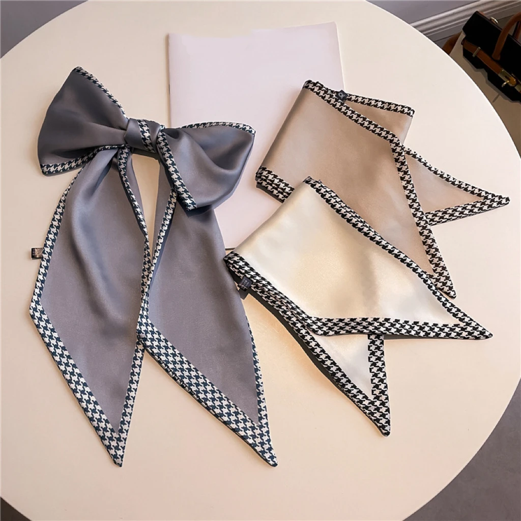 Horse carriage houndstooth decorated summer lightweight scarf fashionable long neckerchief women versatile slim bias-cut ribbon
Horse carriage houndstooth decorated summer lightweight scarf fashionable long neckerchief women versatile slim bias-cut ribbon
