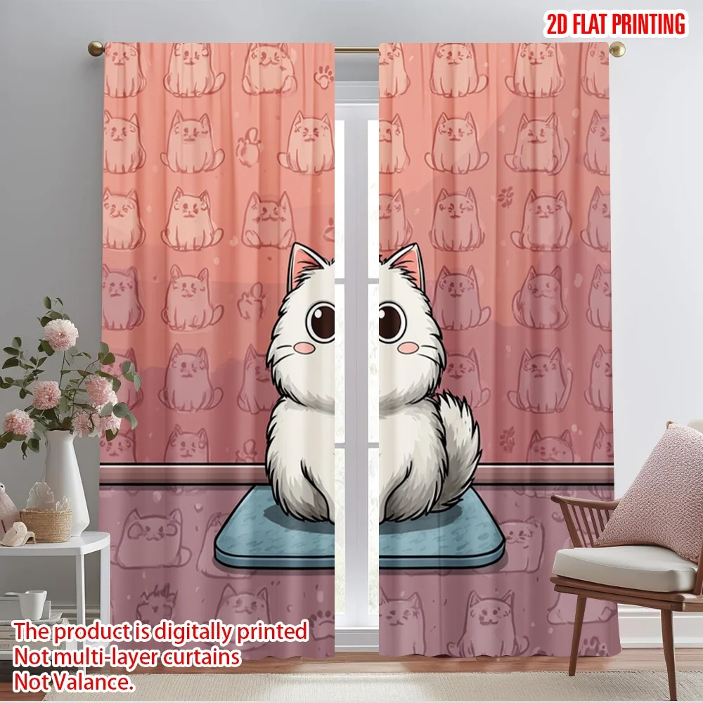 2pcs 2D flat printing Window Treatment Curtains Cute White Kitten Cartoon Polyester Without Electricity Party Decorations
2pcs 2D flat printing Window Treatment Curtains Cute White Kitten Cartoon Polyester Without Electricity Party Decorations