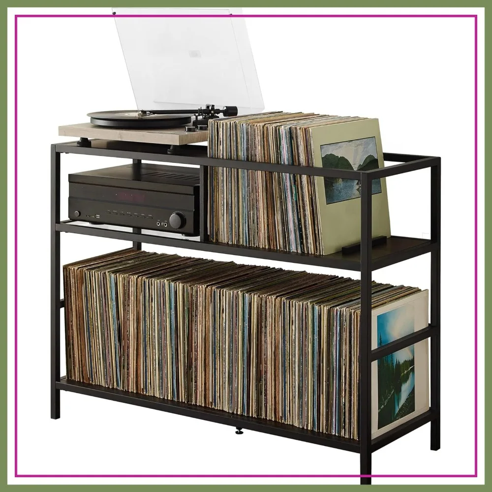 Record Player Stand with Storage for Vinyl Records, Mid-Century Design, 3 Shelves, Sturdy Construction
Record Player Stand with Storage for Vinyl Records, Mid-Century Design, 3 Shelves, Sturdy Construction