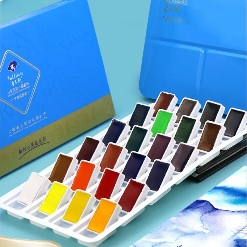 Rubens Solid Watercolor Pigment 24-color Full Block Beginner Set Portable Outdoor Sketch Watercolor Painting Creation Paint
Rubens Solid Watercolor Pigment 24-color Full Block Beginner Set Portable Outdoor Sketch Watercolor Painting Creation Paint