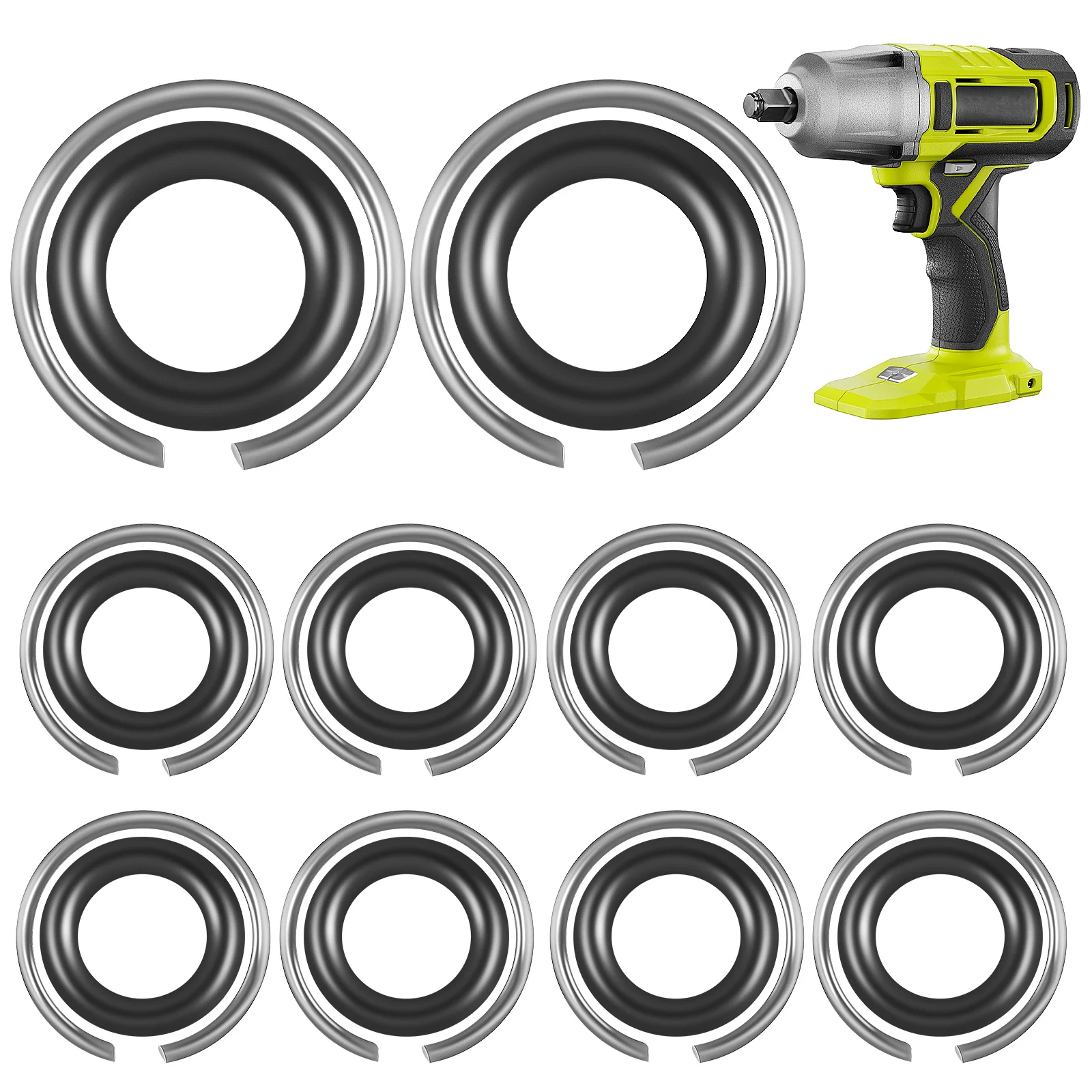 10 set Electric Impact Wrench Ring Set Rubber O-Ring Iron Retaining Clip Durable Replacement For Impact Wrench Accessories
10 set Electric Impact Wrench Ring Set Rubber O-Ring Iron Retaining Clip Durable Replacement For Impact Wrench Accessories