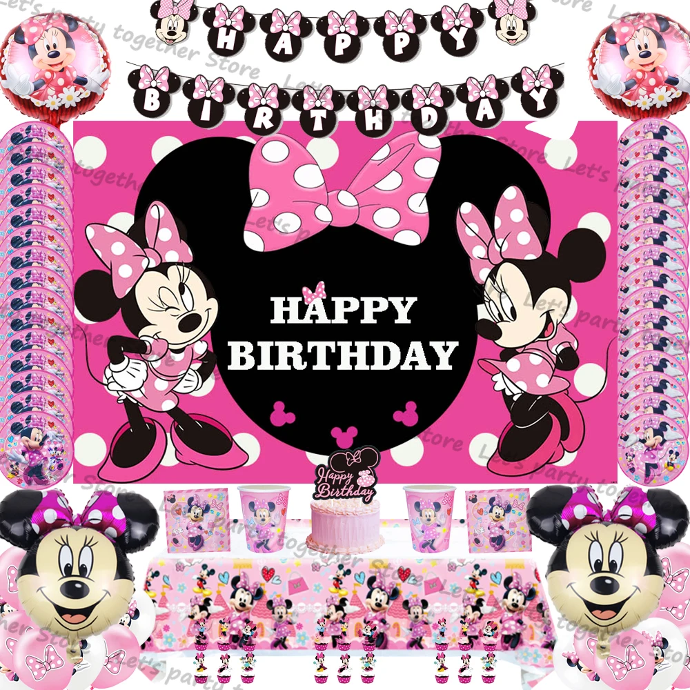 Disney Minnie Mouse Paper Tableware Party Supplies Kids Girls Birthday Party Decoration Cups Plates Foil Latex Ballons DIY Gifts
Disney Minnie Mouse Paper Tableware Party Supplies Kids Girls Birthday Party Decoration Cups Plates Foil Latex Ballons DIY Gifts