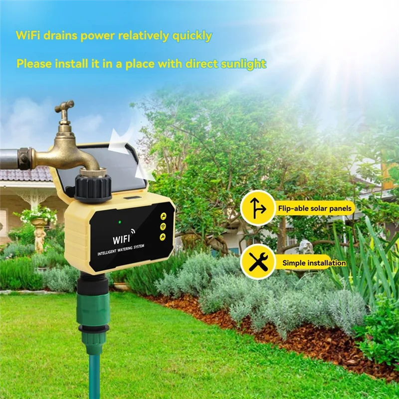PHILE-Remote App Control Solar Wifi Sprinkler Timer Automatic Watering Garden Irrigation Controller Artifact
PHILE-Remote App Control Solar Wifi Sprinkler Timer Automatic Watering Garden Irrigation Controller Artifact