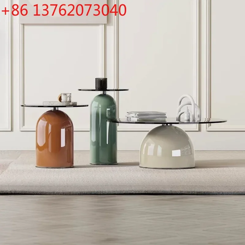 Modern simple glass coffee table living room household round small apartment light luxury designer combination
Modern simple glass coffee table living room household round small apartment light luxury designer combination