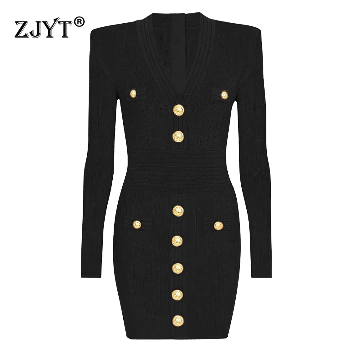 ZJYT New Autumn Long Sleeve Knitting Sweater Dresses for Women 2025 Elegant V Neck Buttons Slim Sheath Short Party Dress Black
ZJYT New Autumn Long Sleeve Knitting Sweater Dresses for Women 2025 Elegant V Neck Buttons Slim Sheath Short Party Dress Black