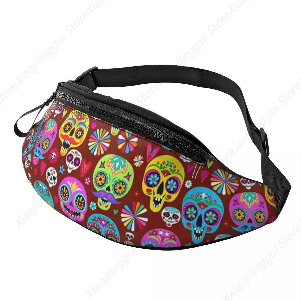 Casual Cute Sugar Skull Fanny Pack Women Men Halloween Patterns Crossbody Waist Bag for Travel Cycling Phone Money Pouch
Casual Cute Sugar Skull Fanny Pack Women Men Halloween Patterns Crossbody Waist Bag for Travel Cycling Phone Money Pouch