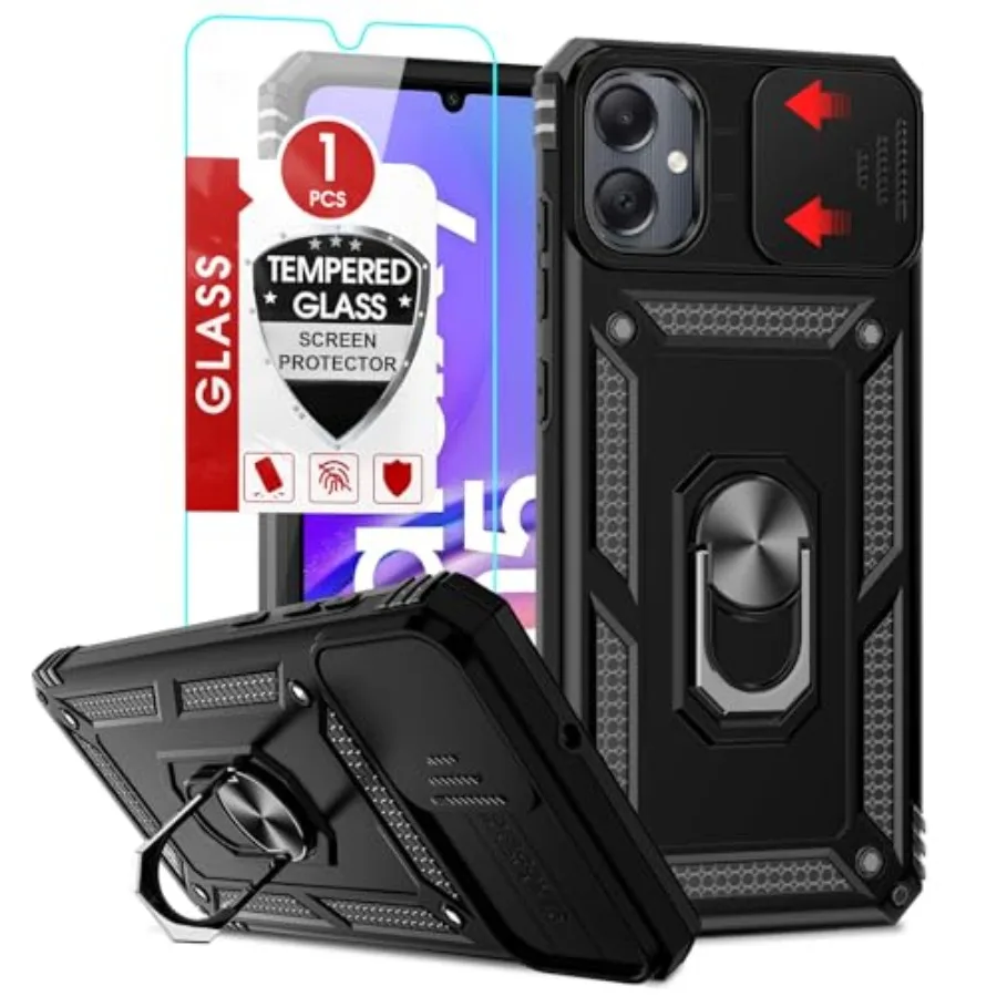 for Galaxy A05 Case, Samsung AO5 Phone Case with Slide Camera Cover + Tempe Glass Screen Protectors, Military-Grade Cell Phone
for Galaxy A05 Case, Samsung AO5 Phone Case with Slide Camera Cover + Tempe Glass Screen Protectors, Military-Grade Cell Phone