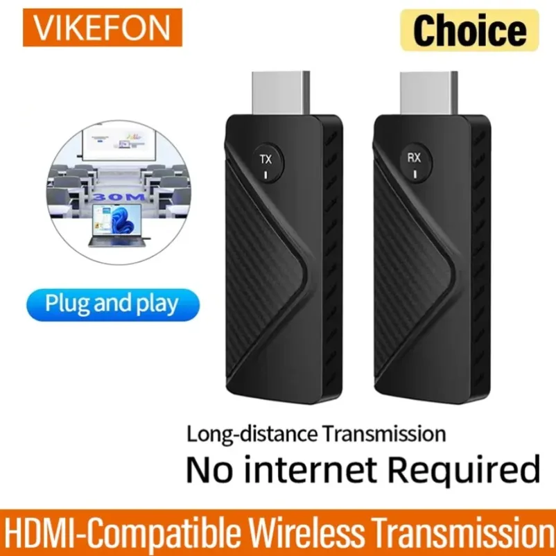 VIKEFON 50M 1080P HDMI-Compatible Wireless Video Transmitter and Receiver Extender Display Adapter For Projector Monitor Laptops
VIKEFON 50M 1080P HDMI-Compatible Wireless Video Transmitter and Receiver Extender Display Adapter For Projector Monitor Laptops