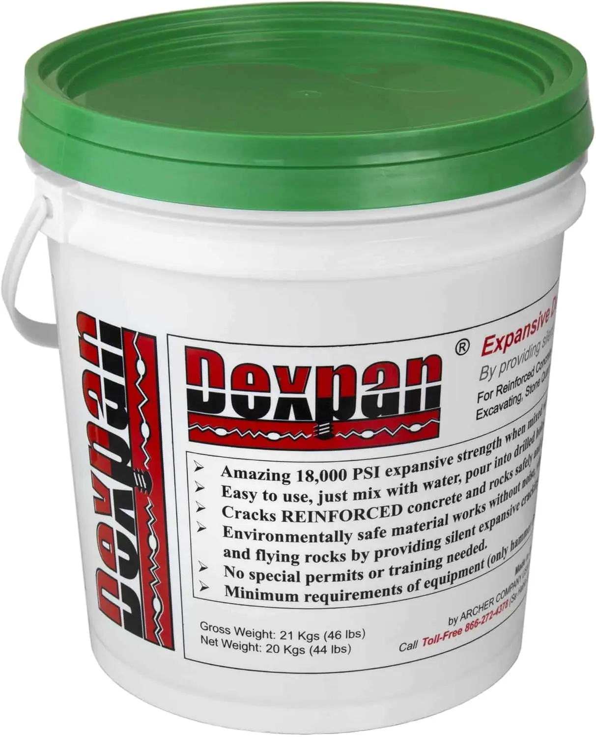 Silent Concrete & Rock Breaking Agent 44 Lb Bucket, No Noise Vibration, 18000 PSI Expansive Strength, Easy Drill Mix Pour, Alternative to Jackhammer
Silent Concrete & Rock Breaking Agent 44 Lb Bucket, No Noise Vibration, 18000 PSI Expansive Strength, Easy Drill Mix Pour, Alternative to Jackhammer