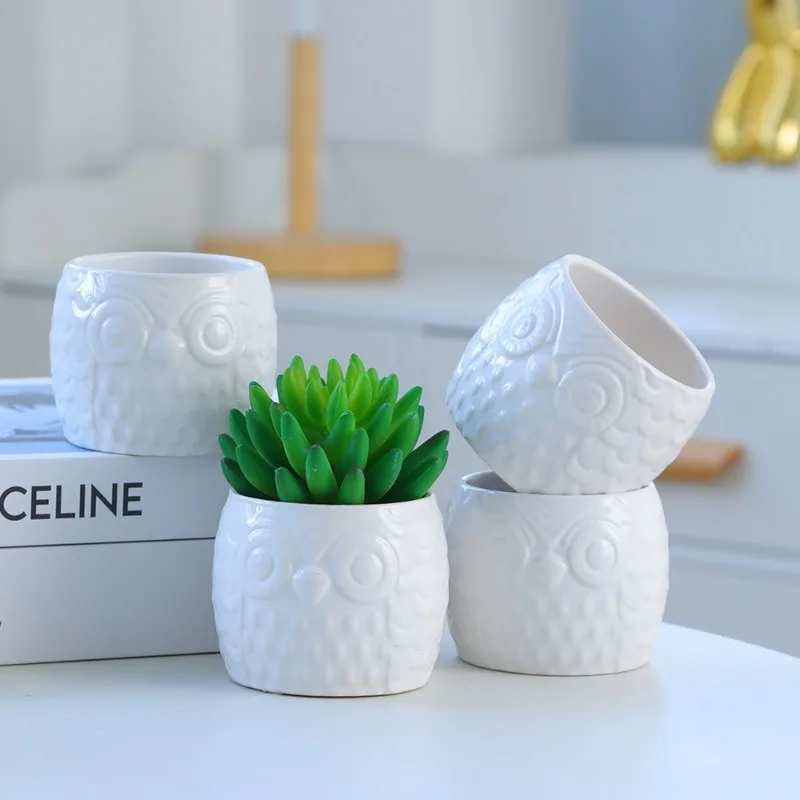 Flower Pots Ceramic Owl Shape Cartoon Animals Plant Pot Succulent Plants Pot Accessories Ceramic Planter Desktop Decoration
Flower Pots Ceramic Owl Shape Cartoon Animals Plant Pot Succulent Plants Pot Accessories Ceramic Planter Desktop Decoration