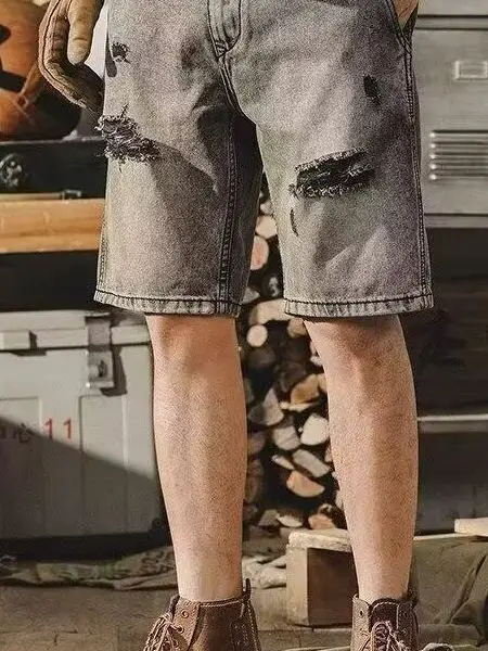 Summer Thin Men's Denim orts Tear-Wa Straight Leg Loose Fit Trendy Brand Five-Point Pants Casual Straight Tube Jeans
Summer Thin Men's Denim orts Tear-Wa Straight Leg Loose Fit Trendy Brand Five-Point Pants Casual Straight Tube Jeans