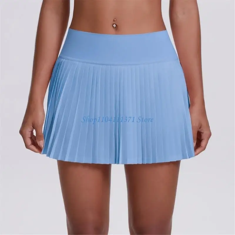 P9FC Women Pleated Tennis Skirt High Waist Athletic Skorts Skirt With Shorts Pocket 15 Sea014c4b585845f3899a8163d3173d1ef