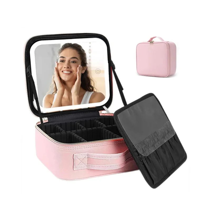 Travel Makeup Bag Cosmetic Bag Makeup Organizer Bag With Mirror Make Up Case Of 3-Color LED Lighted Makeup Train Case
Travel Makeup Bag Cosmetic Bag Makeup Organizer Bag With Mirror Make Up Case Of 3-Color LED Lighted Makeup Train Case