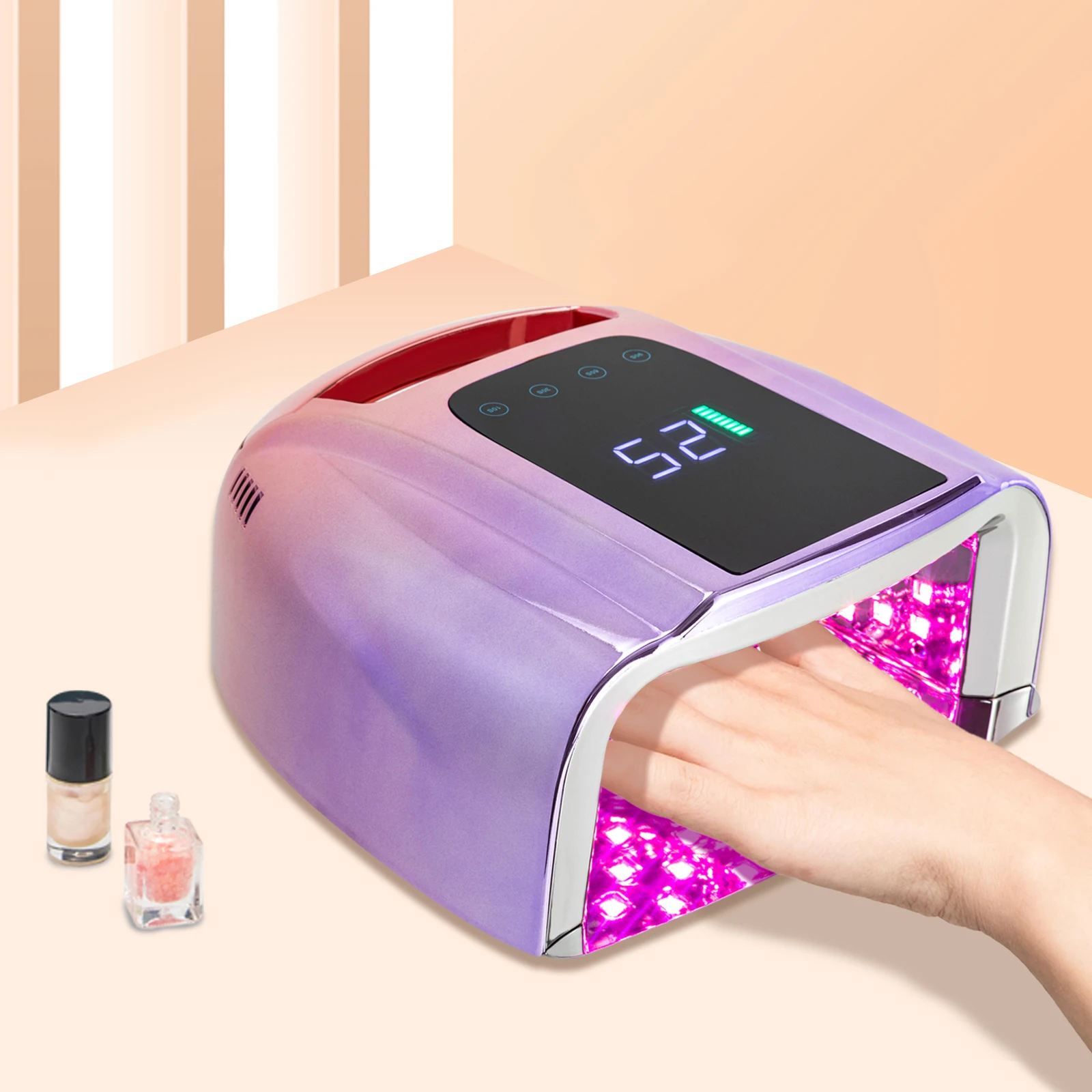Rechargeable UV LED Nail lamp,Cordless Nail Dryer with Removable Bottom,Professional Curing Lamp for Fingernail and Toenail, Auto Sensor & Quick Dry Nail Machine
Rechargeable UV LED Nail lamp,Cordless Nail Dryer with Removable Bottom,Professional Curing Lamp for Fingernail and Toenail, Auto Sensor & Quick Dry Nail Machine