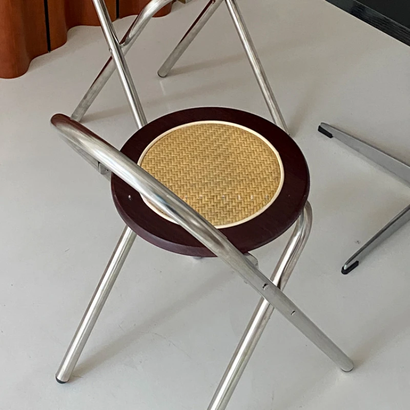 Stainless steel folding stool creative chair dining coffee shop commercial space retro
Stainless steel folding stool creative chair dining coffee shop commercial space retro