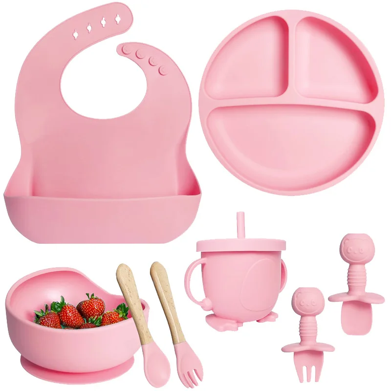 8Pcs Children's Dishes Set Baby Silicone Tableware Set Suction Cups Forks Spoons Bibs Straws Cups Mother and Baby Supplies SET
8Pcs Children's Dishes Set Baby Silicone Tableware Set Suction Cups Forks Spoons Bibs Straws Cups Mother and Baby Supplies SET