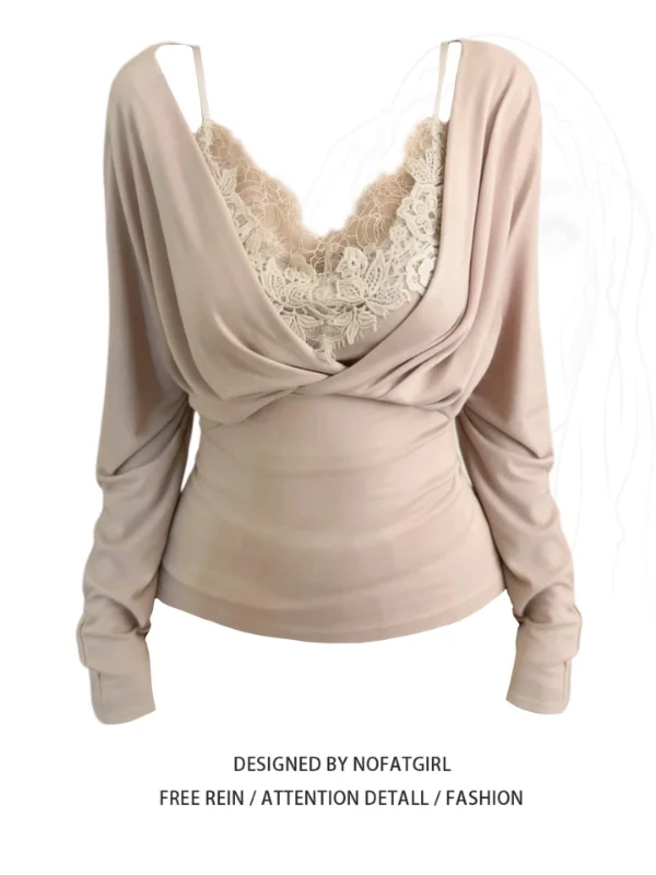 plus Size Sexy V-Neck Lace Splice Long Sleeve Two-Piece Set Spring Slimming Elegant Fashionable Women's Ensemble Casual Wear
plus Size Sexy V-Neck Lace Splice Long Sleeve Two-Piece Set Spring Slimming Elegant Fashionable Women's Ensemble Casual Wear