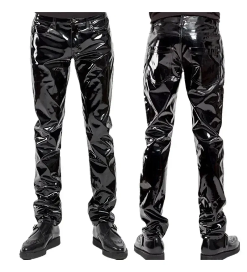 Сексуальные глянцевые кожаные прямые брюки для взрослых, эротические блестящие брюки из ПВХ, мужские латексные леггинсы на молнии с открытой промежностью
Сексуальные глянцевые кожаные прямые брюки для взрослых, эротические блестящие брюки из ПВХ, мужские латексные леггинсы на молнии с открытой промежностью