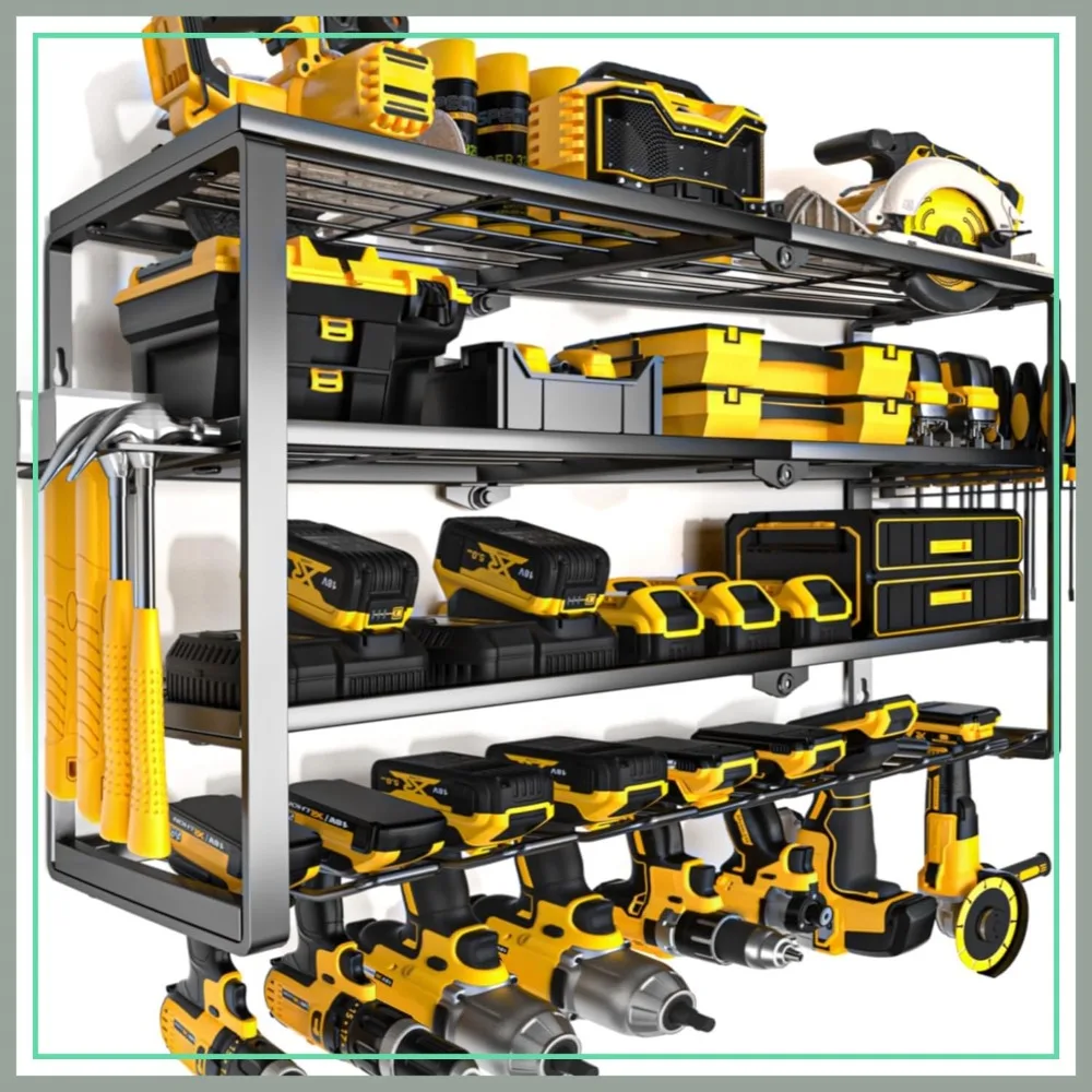 YYR 4-Layer Power Tool Organizer Wall Mount, Cordless Drill Hanger with Charging Station, 32 Inch 8 Slots for Garage Workshop
YYR 4-Layer Power Tool Organizer Wall Mount, Cordless Drill Hanger with Charging Station, 32 Inch 8 Slots for Garage Workshop