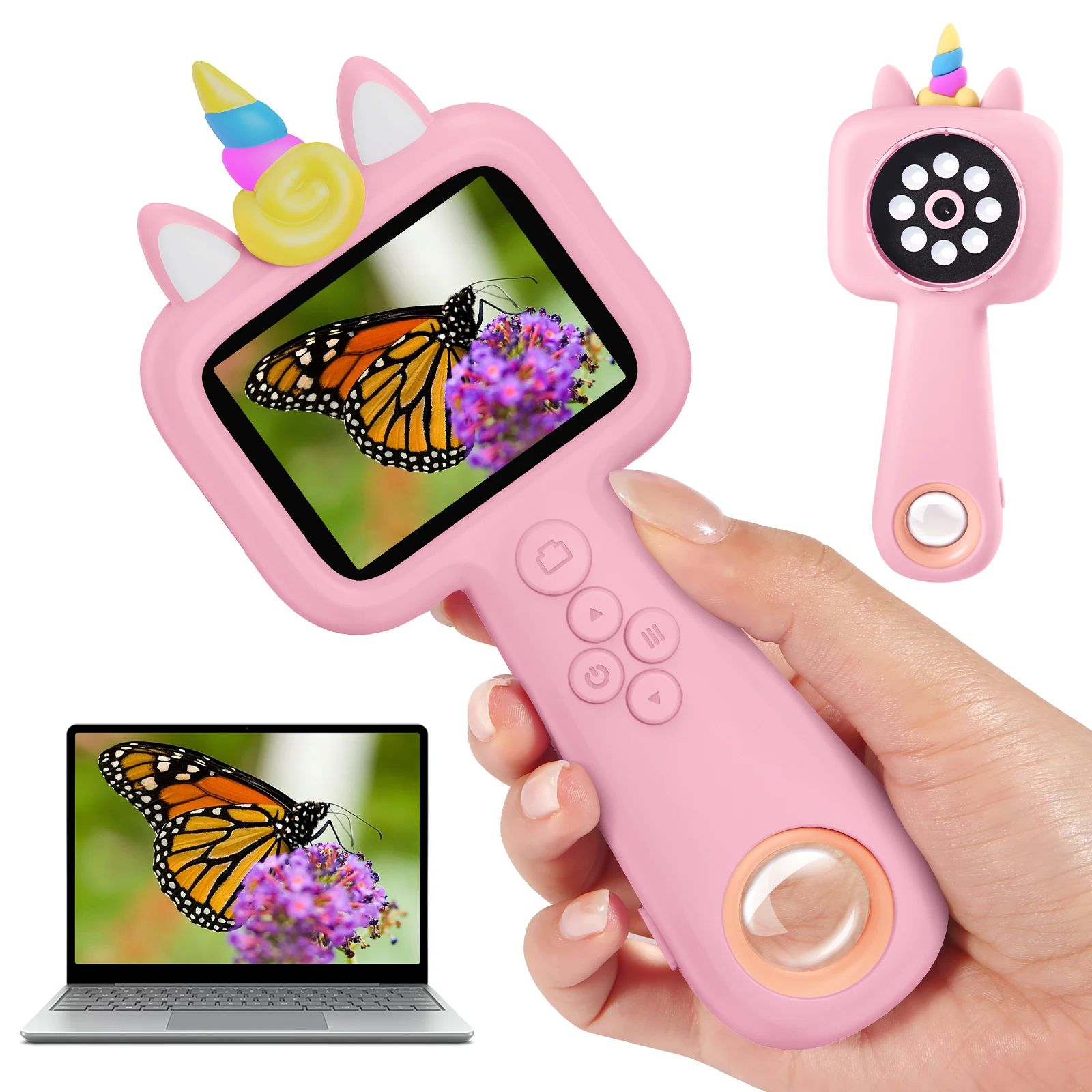 Magnify 2.4" Kids Microscope, 600X-4800X Handheld Digital Pocket Miniscope with Photo & Video Function Educational STEM Toy
Magnify 2.4" Kids Microscope, 600X-4800X Handheld Digital Pocket Miniscope with Photo & Video Function Educational STEM Toy