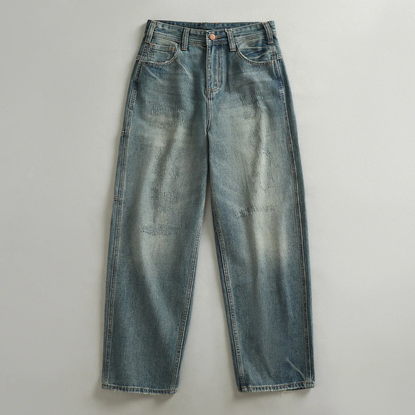 Rugged Heavy Washed Distressed Whiskering American Retro Vibe Cargo Style Men's Loose Straight Leg Denim Jeans Wide Leg Pants
Rugged Heavy Washed Distressed Whiskering American Retro Vibe Cargo Style Men's Loose Straight Leg Denim Jeans Wide Leg Pants