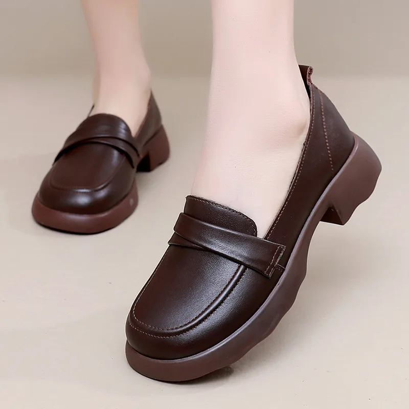 GKTINOO/женские лоферы в британском стиле, обувь из натуральной коровьей кожи, осень 2023, нескользящая обувь на низком каблуке на платформе с мягкой подошвой 
GKTINOO/женские лоферы в британском стиле, обувь из натуральной коровьей кожи, осень 2023, нескользящая обувь на низком каблуке на платформе с мягкой подошвой