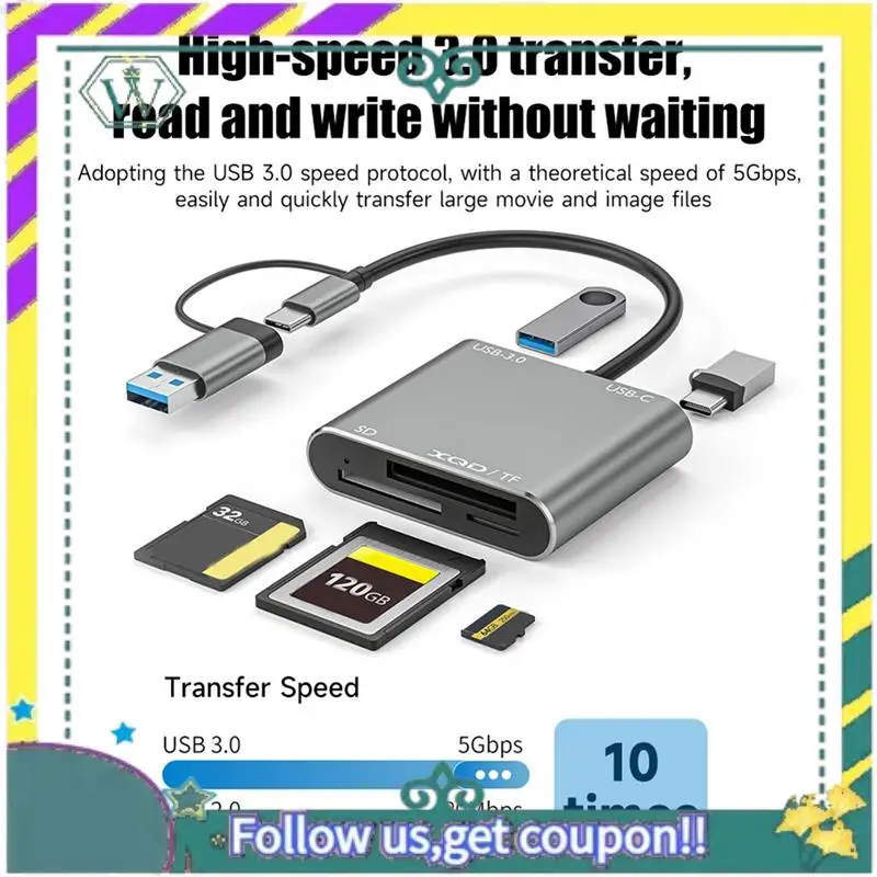 НОВЫЙ адаптер 5 в 1 USB 3.0 для чтения карт памяти USB-C к TF SD XQD для Iphone 15 Pro/Max Pro/Air 2023
НОВЫЙ адаптер 5 в 1 USB 3.0 для чтения карт памяти USB-C к TF SD XQD для Iphone 15 Pro/Max Pro/Air 2023