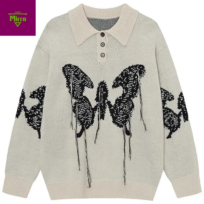 Свитера с рисунком бабочки, мужские винтажные свитера большого размера, вязаные джемперы, уличная одежда, свитера в стиле Харадзюку в стиле хип-хоп, трикотаж
Свитера с рисунком бабочки, мужские винтажные свитера большого размера, вязаные джемперы, уличная одежда, свитера в стиле Харадзюку в стиле хип-хоп, трикотаж