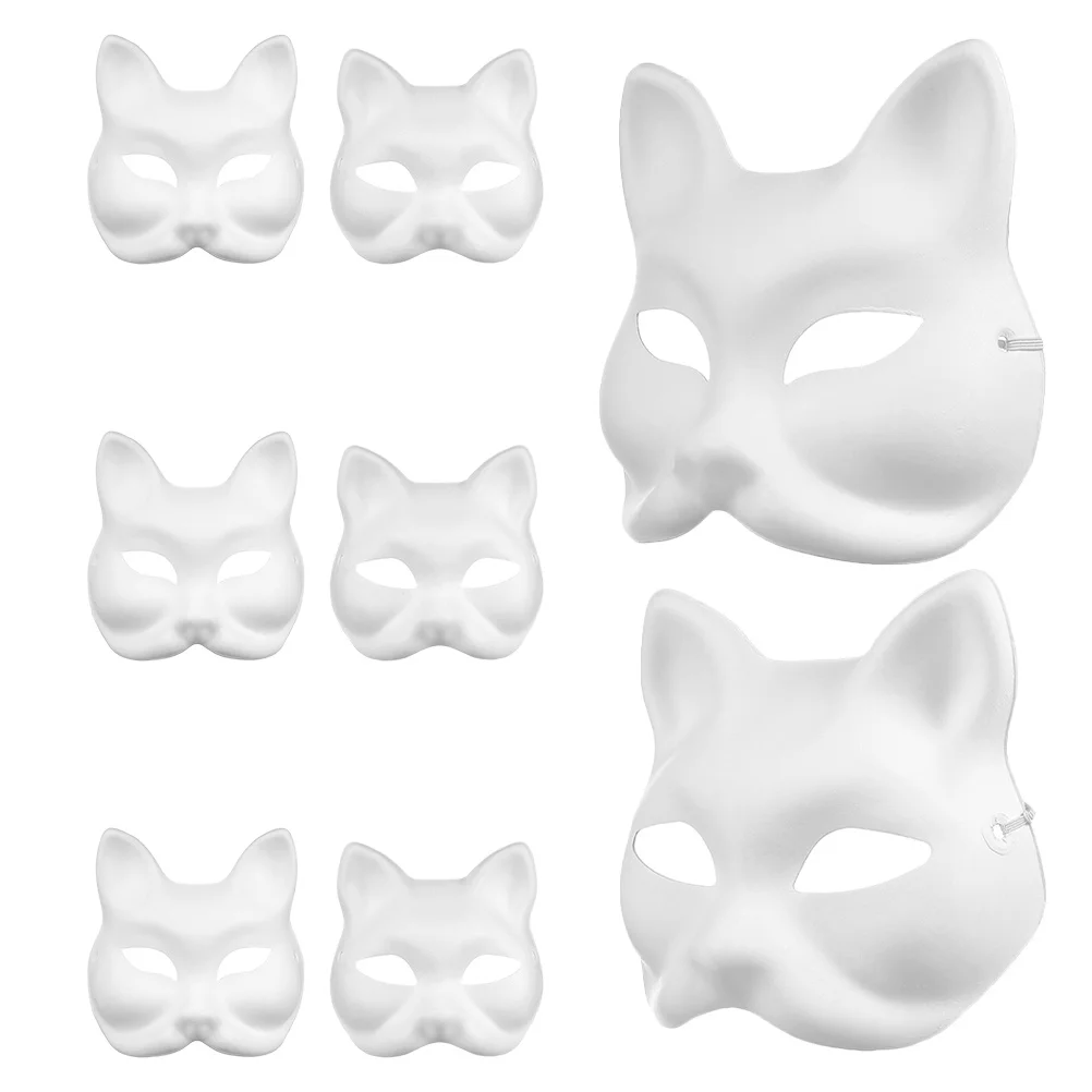 8Pcs DIY Paintable Blank Fox Cat Paper Animal Masks Unpainted White Masks for Halloween Masquerade Cosplay Party
8Pcs DIY Paintable Blank Fox Cat Paper Animal Masks Unpainted White Masks for Halloween Masquerade Cosplay Party