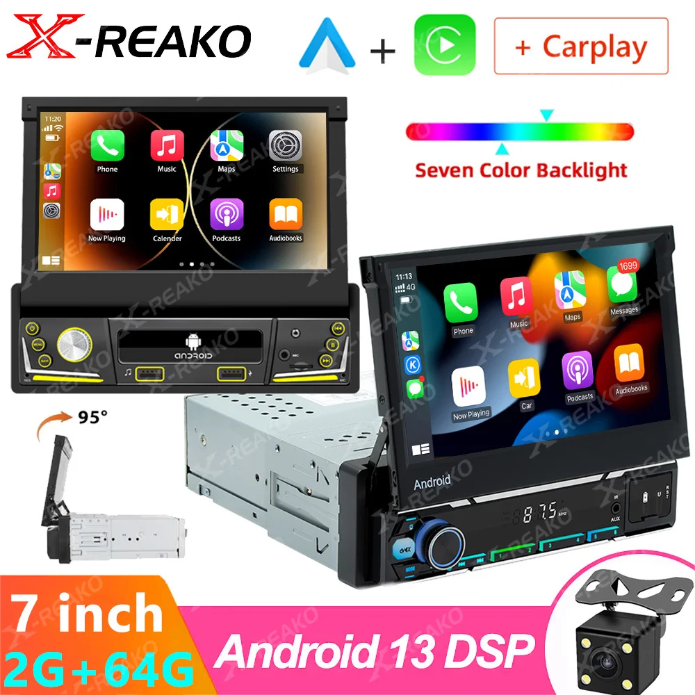 X-REAKO 7 Inch Car Radio Carplay Android Auto Multimedia Player 1 din Stereo GPS Navigation For Retractable Screen Receiver
X-REAKO 7 Inch Car Radio Carplay Android Auto Multimedia Player 1 din Stereo GPS Navigation For Retractable Screen Receiver
