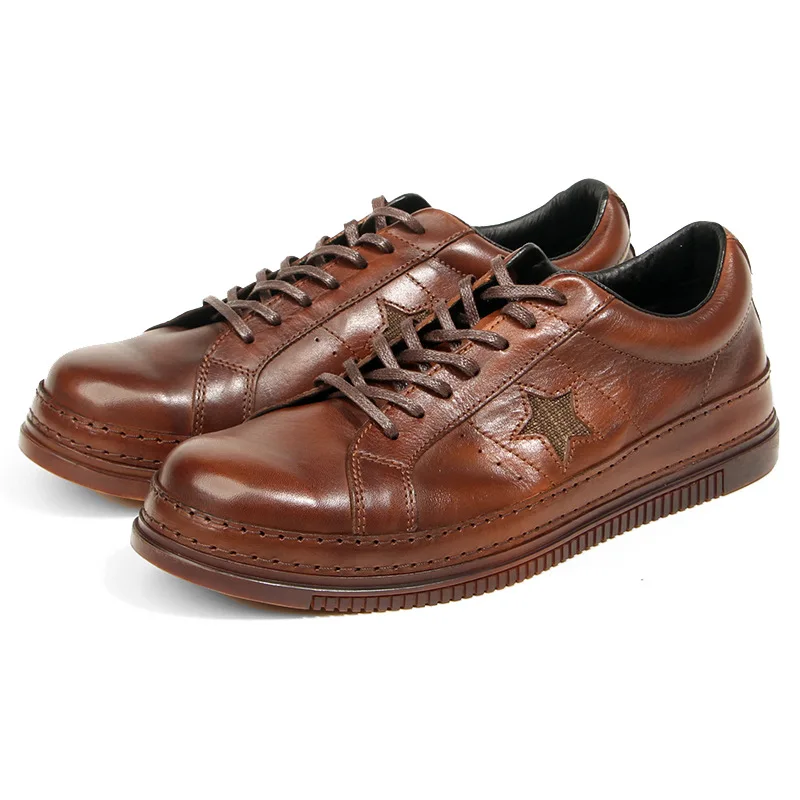 YETTIES Men's Star-Pattern Washed Horsehide Leather Sneakers | Vintage Distressed Lace-Up Casual Shoes with Genuine Welt
YETTIES Men's Star-Pattern Washed Horsehide Leather Sneakers | Vintage Distressed Lace-Up Casual Shoes with Genuine Welt