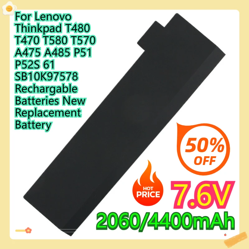 For Lenovo Thinkpad T480 T470 T580 T570 A475 A485 P51 P52S 61 SB10K97578 Rechargable Batteries New Replacement Battery
For Lenovo Thinkpad T480 T470 T580 T570 A475 A485 P51 P52S 61 SB10K97578 Rechargable Batteries New Replacement Battery