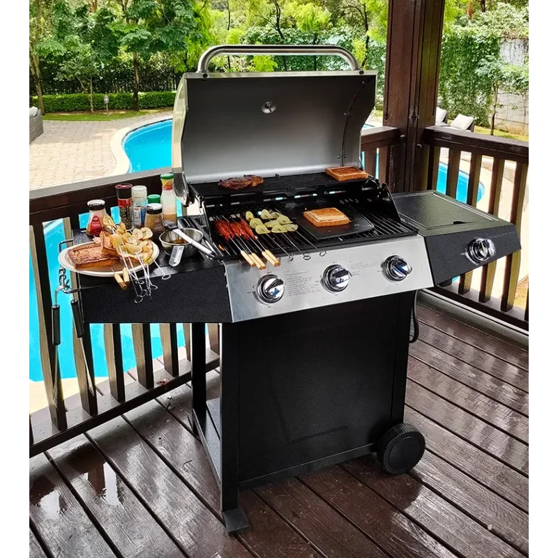 Professional 4 Gas Grill 10 Person Garden Party, 36,000BTU Stainless Steel
Professional 4 Gas Grill 10 Person Garden Party, 36,000BTU Stainless Steel