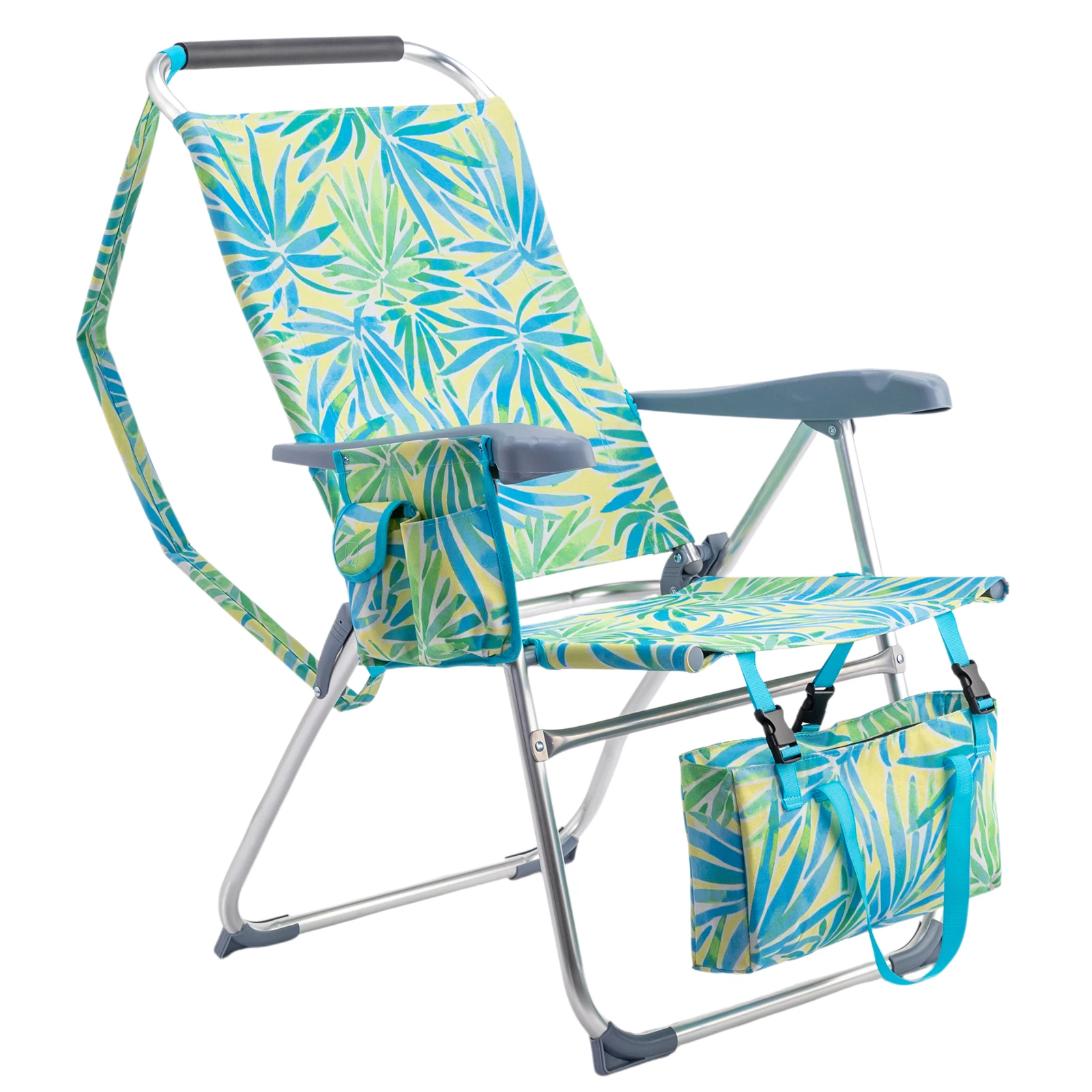 7-Position Adjustable Folding Beach Chair Hawaii Palm Print with Headrest Cup Holder Side Pocket 265 LBS Capacity
7-Position Adjustable Folding Beach Chair Hawaii Palm Print with Headrest Cup Holder Side Pocket 265 LBS Capacity