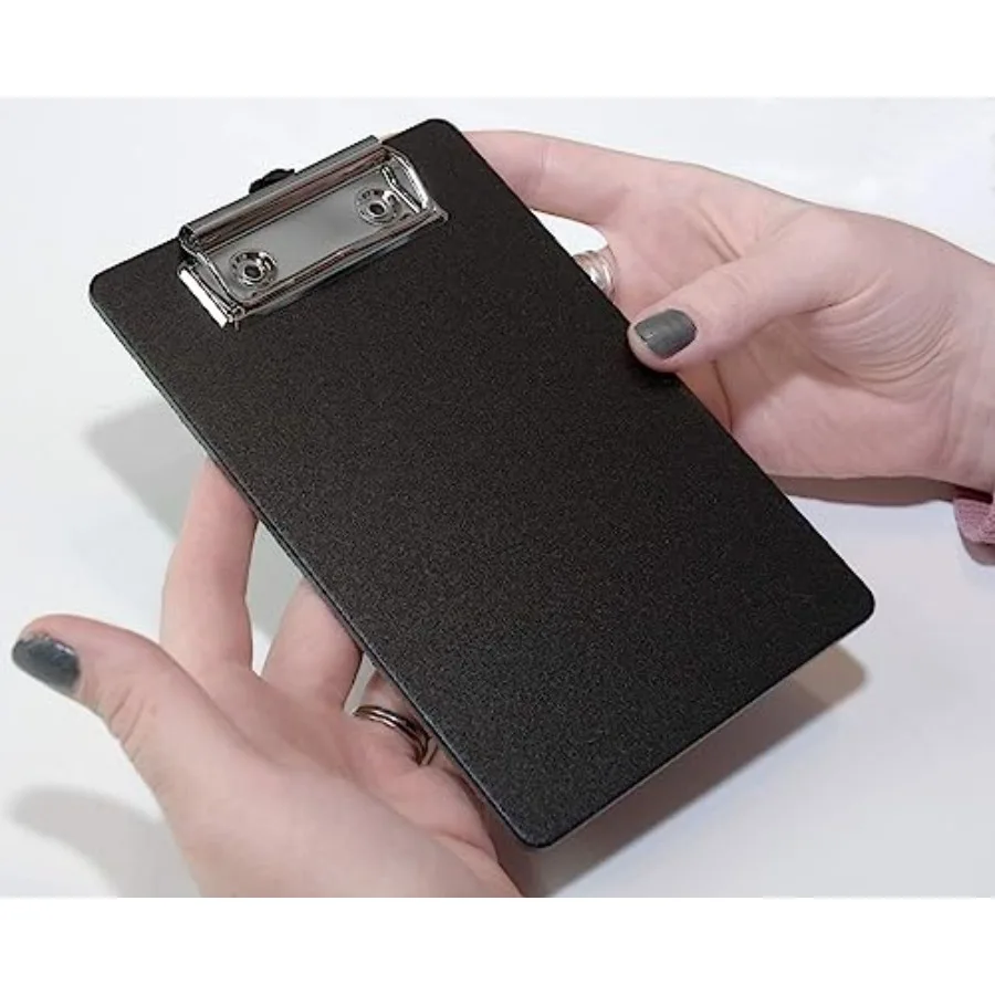 Mini Clipboards 4" x 6" - Great for Small Notepads - 2 Pack Black (Deluxe Version ).
Mini Clipboards 4" x 6" - Great for Small Notepads - 2 Pack Black (Deluxe Version ).