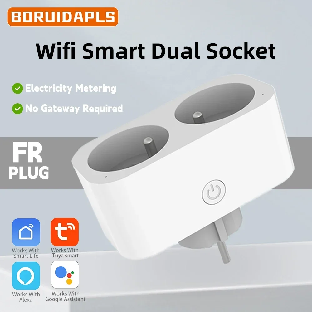 BORUIDAPLS FR WiFi Smart Socket French Plug Smart Dual Socket | APP/Voice/Timer Control Energy Monitoring Supports Alexa, Google
BORUIDAPLS FR WiFi Smart Socket French Plug Smart Dual Socket | APP/Voice/Timer Control Energy Monitoring Supports Alexa, Google