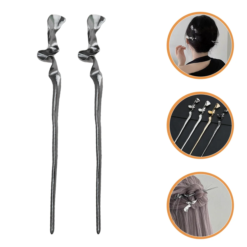 2 Pcs Geometric Metal Hair Chopsticks Dinner Party Hairpin for Jewelry Elegant Accessory Women Zinc Alloy Fork Cosplay Wavy
2 Pcs Geometric Metal Hair Chopsticks Dinner Party Hairpin for Jewelry Elegant Accessory Women Zinc Alloy Fork Cosplay Wavy