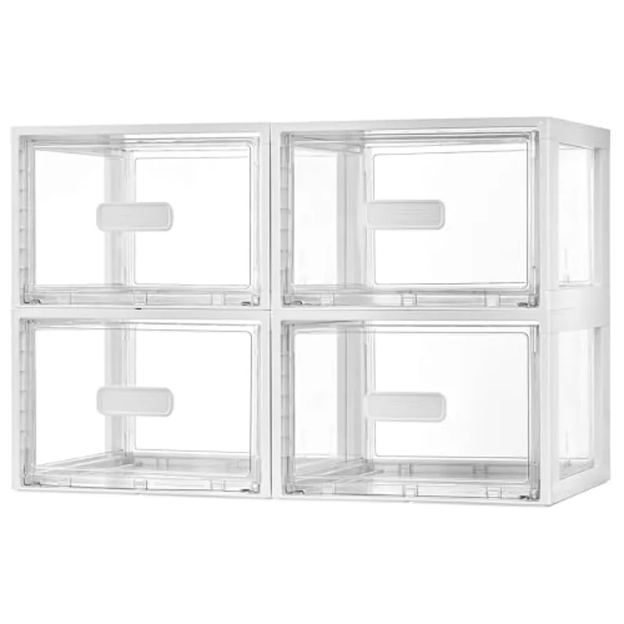 4 Pack 18QT White Stackable Storage DrawersEasily Assemble Closet Organizers Plastic Storage Bins for Bathroom Cabinet Kitchen
4 Pack 18QT White Stackable Storage DrawersEasily Assemble Closet Organizers Plastic Storage Bins for Bathroom Cabinet Kitchen