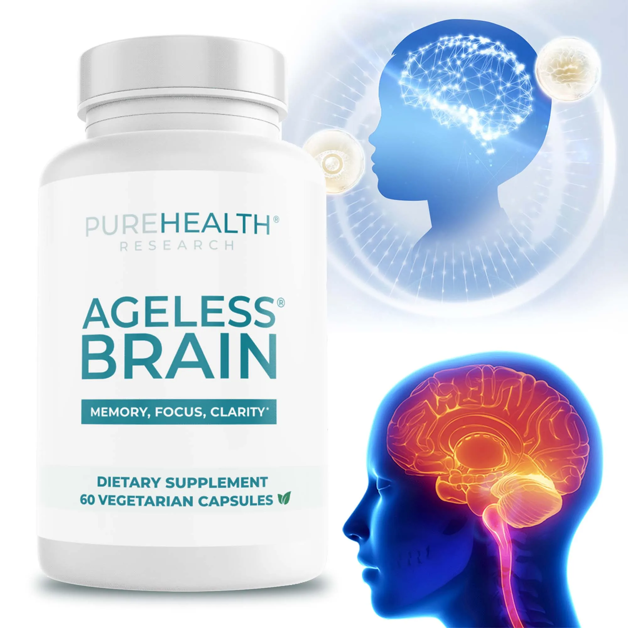 Ageless Brain - Niacin, Vitamin B6 -Memory, Focus, Boost Brain Health, Learn and Concentrate
Ageless Brain - Niacin, Vitamin B6 -Memory, Focus, Boost Brain Health, Learn and Concentrate