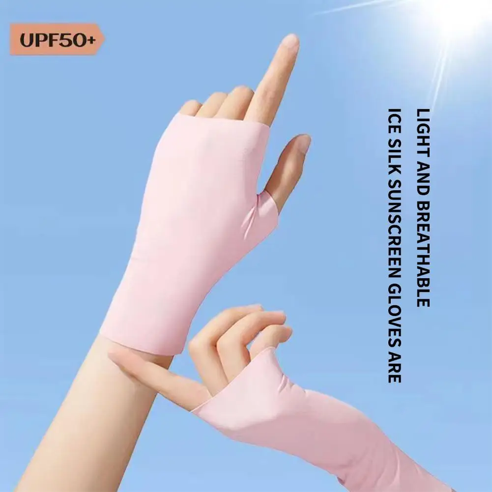Sunscreen Ice Silk Gloves Driving Electric Motorcycles Fishing UV Protection Anti Slip Summer Thin Half Finger Gloves
Sunscreen Ice Silk Gloves Driving Electric Motorcycles Fishing UV Protection Anti Slip Summer Thin Half Finger Gloves