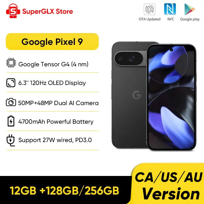 2024 Новый Android-смартфон Google Pixel 9 Google Tensor G4 с дисплеем Gemini 6,3 дюйма Actua, аккумулятор 4700 мАч, камеры 50 МП, NFC, IP68
2024 Новый Android-смартфон Google Pixel 9 Google Tensor G4 с дисплеем Gemini 6,3 дюйма Actua, аккумулятор 4700 мАч, камеры 50 МП, NFC, IP68