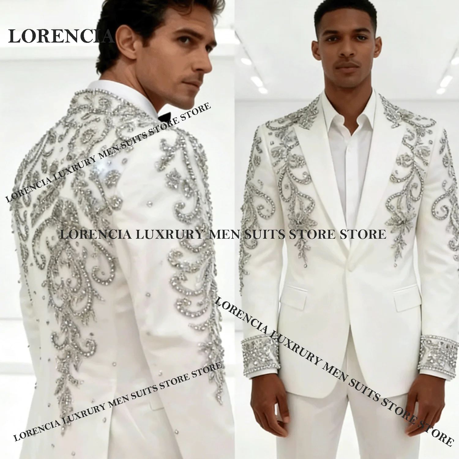Элегантные мужские костюмы с кристаллами и стразами, роскошные свадебные смокинги, приталенные, 2-х предметные комплекты, мужские пиджаки для жениха, индивидуальный пошив
Элегантные мужские костюмы с кристаллами и стразами, роскошные свадебные смокинги, приталенные, 2-х предметные комплекты, мужские пиджаки для жениха, индивидуальный пошив