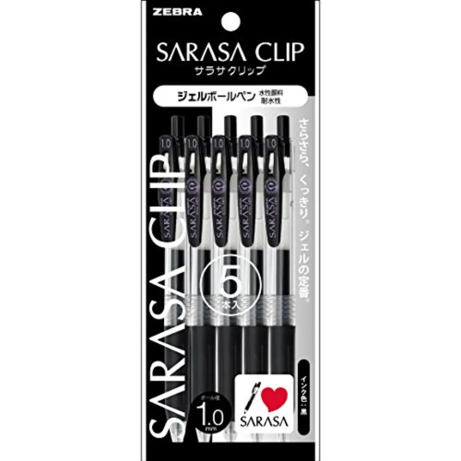 Zebra Sarasa Clip 1.0mm Black P-JJE15-BK5 5-Pen-Pack
Zebra Sarasa Clip 1.0mm Black P-JJE15-BK5 5-Pen-Pack