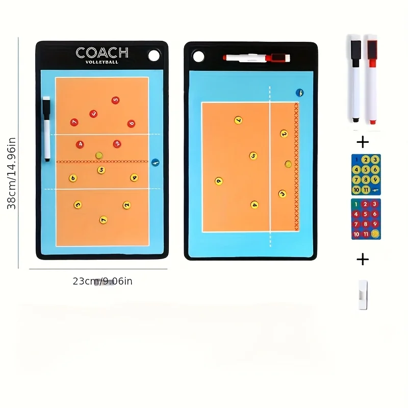 Volleyball Magnetic Coach Board Double Sided Design Premium Dry Erase Coaches Clipboard with Two Marker Pen and Two Sets
Volleyball Magnetic Coach Board Double Sided Design Premium Dry Erase Coaches Clipboard with Two Marker Pen and Two Sets
