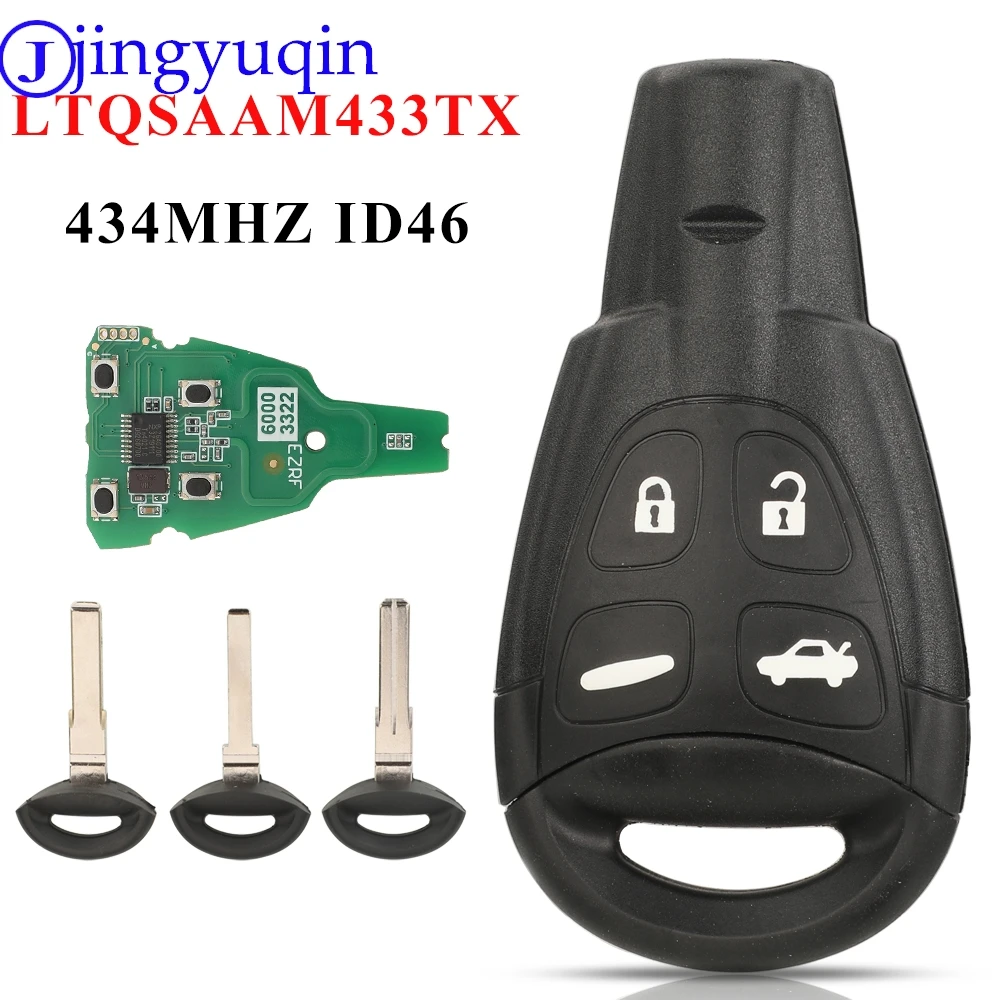 jingyuqin Remote Car Key Fob 433Mhz PCF7946AT For SAAB 9-3 9-5 2003-2010 LTQSAAM433TX Replacement Refit Car remote Key
jingyuqin Remote Car Key Fob 433Mhz PCF7946AT For SAAB 9-3 9-5 2003-2010 LTQSAAM433TX Replacement Refit Car remote Key