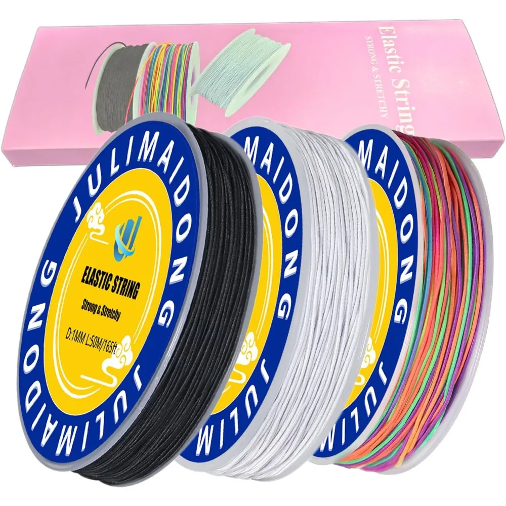US Shipping 3 Rolls 1.0mm Rainbow White Black Elastic Stretch Cord String for Bracelet Beading Jewelry Making Crafts
US Shipping 3 Rolls 1.0mm Rainbow White Black Elastic Stretch Cord String for Bracelet Beading Jewelry Making Crafts